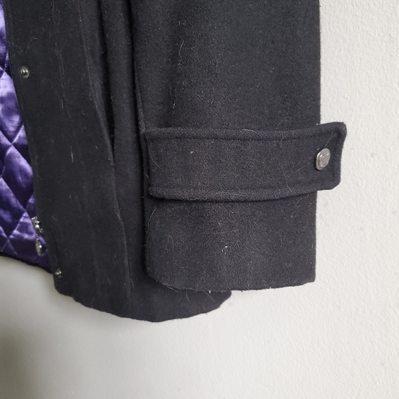 Calvin Klein Black Pea Coat Wool - Picture 13 of 16